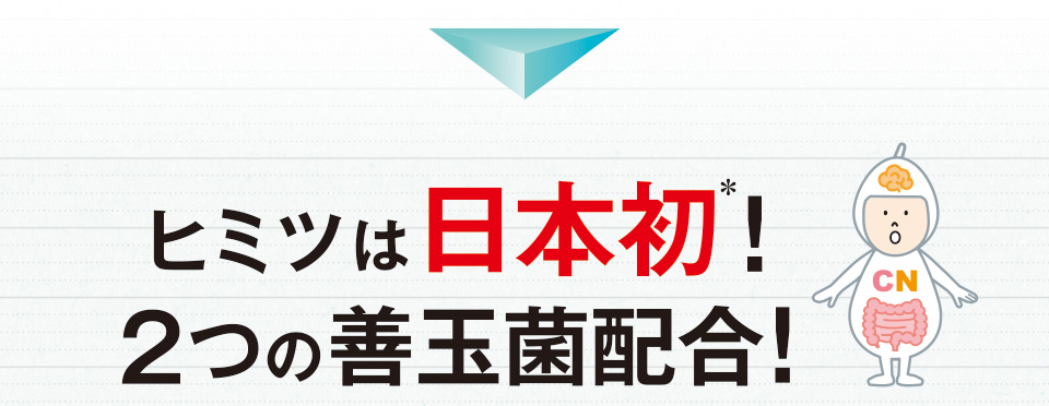 ヒミツは日本初＊!2つの善玉菌配合!